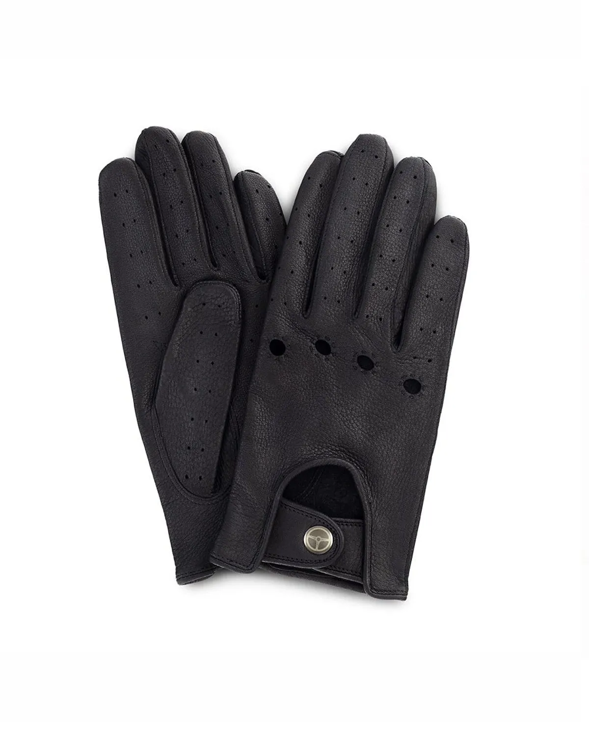 TOP GEAR - Deerskin Leather Driving Gloves - All Black